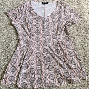 Pink Mandala Pleated Top